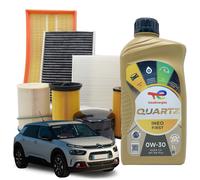 KIT TAGLIANDO CITROEN C4 CACTUS 1.6 BLUEHDI 73KW 99CV DAL 09/2014 + TOTAL 0W30