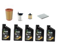 Kit Tagliando Completo Compatibile con Giulietta 1.6 JTDM, 5L Olio 0W30, Filtri Aria, Olio, Carburante, Abitacolo