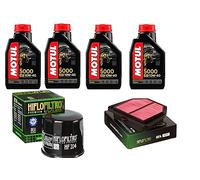 KIT TAGLIANDO COMPLETO DI FILTRO OLIO HIFLO HF204RC FILTRO ARIA HIFLO HFA4917 + 4LT OLIO MOTUL COMPATIBILE CON YAMAHA FZ1 S FAZER 2006 2013