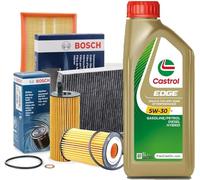 KIT TAGLIANDO COMPLETO FILTRI BOSCH + OLIO CASTROL 5W30 LL GENERICO