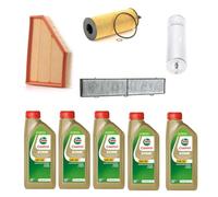 KIT TAGLIANDO COMPLETO FILTRI + OLIO CASTROL 5W30 COMPATIBILE CON BMW 320D E90-E91 177CV