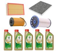 KIT TAGLIANDO COMPLETO FILTRI + OLIO CASTROL 5W30 COMPATIBILE CON VW GOLF VII 7