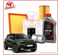 KIT TAGLIANDO COMPLETO Per JEEP AVENGER J2 1.2 T3 101cv 3 FILTRI + 4LT OLIO 5W30