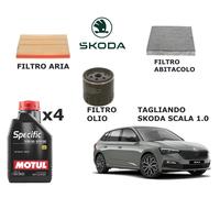 KIT TAGLIANDO COMPLETO SKODA SCALA 1.0 TSI 4LT OLIO MOTUL SPECIFIC 0W20 508 509