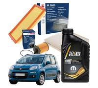 Kit Tagliando Con Filtri Bosch e 4LT Olio Selenia Digitek 0W-30 Fiat Panda 0.9