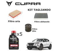 KIT TAGLIANDO CUPRA FORMENTOR 1.5 TSI 3 FILTRI OLIO MOTUL 0W20 SPECIFIC 508 509