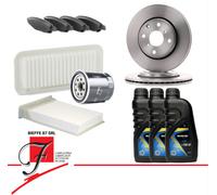 KIT TAGLIANDO + DISCHI E PASTIGLIE TOYOTA AYGO 1.0 - PEUGEOT 107 - CITROEN C1 1.