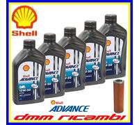 KIT TAGLIANDO HONDA 4 LITRI OLIO Shell Advance 15w40 + FILTRO ORIGINALE HONDA
