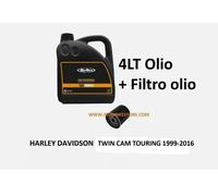 KIT TAGLIANDO E RABBOCCO HARLEY TC TOURING DAL 99 AL 2016 OLIO REVTECH 20W50 NER