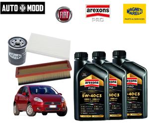 KIT TAGLIANDO FIAT - FORD - LANCIA 1.2 1.4 BENZINA 3 L OLIO AREXONS 5W40