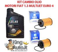KIT TAGLIANDO FIAT PUNTO 1.3 MULTIJET 4 LITRI OLIO SELENIA 5W40+FILTRO OLIO UFI
