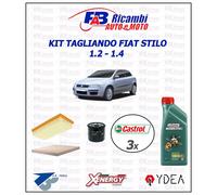 KIT TAGLIANDO FIAT STILO 1.2 & 1.4 16V - 3 FILTRI 3 LITRI CASTROL MAGNATEC 10W40