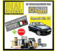 Kit Tagliando FILTRI 3Pz Renault CLIO III 1.2 16V D4F740 48KW 65PS + OMAGGIO
