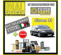 Kit Tagliando FILTRI 4Pz CITROEN C4 I 1.6 HDI 16V DV6CTEC 82KW 112PS/HP+OMAGGIO