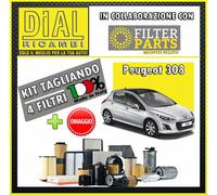 Kit Tagliando FILTRI 4Pz PEUGEOT 308 1.6 HDI 16V DV6CTED 82KW 112PS/HP +OMAGGIO