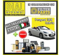 Kit Tagliando FILTRI 4Pz PEUGEOT 308 CC 1.6 HDI DV6C 84KW 115PS/HP +OMAGGIO