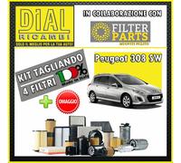 Kit Tagliando FILTRI 4Pz PEUGEOT 308 SW 1.6 HDI 16V DV6DTED 68KW 92PS/HP+OMAGGIO