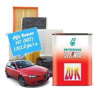 Kit tagliando filtri Alfa Romeo 147 T.Spark e olio 20K 10W40