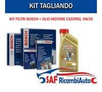 KIT TAGLIANDO FILTRI BOSCH 4LT OLIO CASTROL 5W30 VW GOLF 7 VII 1.4 TGI CNG