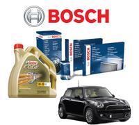 KIT TAGLIANDO FILTRI BOSCH + OLIO CASTROL MINI COOPER S R56 DAL 2006 AL 2013