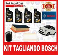 KIT TAGLIANDO FILTRI BOSCH + OLIO SELENIA 5W40 K FIAT 500 1.2 BENZINA 51KW 69CV