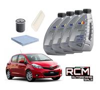 Kit Tagliando Filtri e 4 Litri Olio Q8 10W40 Toyota Yaris 1.0 1.3 1.5 cc da 2011