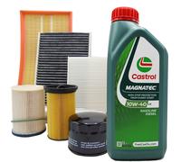 Kit tagliando filtri e olio castrol 10w40 per Toyota Yaris benzina