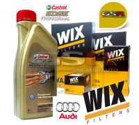 KIT TAGLIANDO FILTRI E OLIO CASTROL AUDI A4 1.9 TDI DAL 95> 66kw 90cv