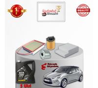 KIT TAGLIANDO FILTRI E OLIO CITROEN DS3 1.6 HDi FAP 68KW 92CV 2010 ->