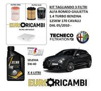 KIT TAGLIANDO FILTRI E OLIO SELENIA K MULTIAIR 5W40 GIULIETTA 1.4 TURBO BENZINA