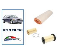 KIT TAGLIANDO FILTRI OLIO ARIA GASOLIO ADATTO A BMW SERIE 3 E46 318D/320D 1998->