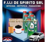 KIT TAGLIANDO FILTRI OLIO CASTROL 0W30 FORD FIESTA/ECOSPORT 1.5 TDCI 70KW EURO 6
