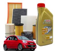 Kit tagliando filtri olio Castrol 5w30 Nissan Micra IV 1.2