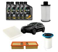 KIT TAGLIANDO FILTRI OLIO ORIGINALE 0W20 ALFA ROMEO STELVIO 2.2 DIESEL 210 CV