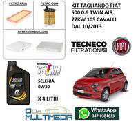 KIT TAGLIANDO FILTRI OLIO SELENIA DIGITEK 0W30 FIAT 500 0.9 TWINAIR 105 CV 77KW