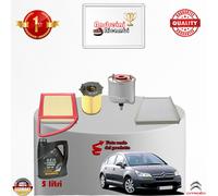 KIT TAGLIANDO FILTRI + OLIO xCITROEN C4 1.6 HDi110 FAP 82KW 112CV SOLO 2010