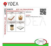 Kit Tagliando Filtri Toyota Yaris III 1.4 D-4D 66KW/90CV 09/11> - Ydea K181TY
