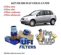 KIT TAGLIANDO FILTRI UFI FIAT STILO 1.9 JTD DIESEL