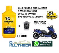 KIT TAGLIANDO FILTRO OLIO E BARDAHL XTM 10W40 YAMAHA T-MAX 500CC 5SJ1 40CV