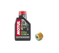 Kit Tagliando Filtro Olio Originale Compatibile con Keeway + Compatibile con Motul 5100 10W40 1LT Per RKF125 e RKR125
