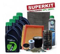 Kit Tagliando Ford Fiesta 1.4 GPL 5 Filtri 4 Lt Olio 5w30 1 Additivo 4 Candele