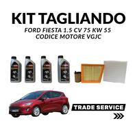 Kit Tagliando Ford Fiesta 1.5 4 LT Ford 5w30 + 3 Filtri 55kw 75 2017