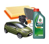 Kit Tagliando Ford Fiesta VI 1.4 Tdci 50kw 68cv F6JB 4l Castrol Magnatec 5w30 A5