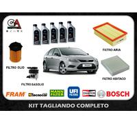 Kit tagliando ford focus 2 II 1.6 tdci 2007 4 filtri + 5l olio Ford formula 5w30