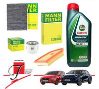 KIT TAGLIANDO FORD PUMA 1.0 ECOBOOST FILTRI MANN + 5LT CASTROL 5W20