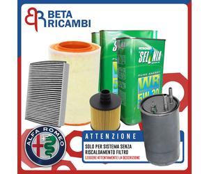 Kit Tagliando Giulietta 2.0 + 5 L Selenia WR 5W30 Acea C2 (FILTRO D. IN METALLO)