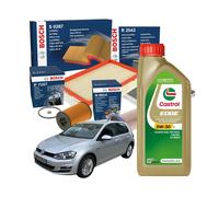 KIT TAGLIANDO GOLF 7 VII 1.6 2.0 TDI E GTD BOSCH + 5 LT OLIO CASTROL 5W30LL