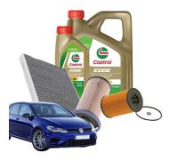 KIT TAGLIANDO GOLF 7 VII 1.6 2.0 TDI E GTD BOSCH 5 LT OLIO CASTROL EDGE LL 5W30
