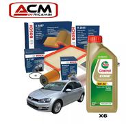 Kit Tagliando Golf 7 VII 1.6 2.0 TDI E GTD Bosch 6 LT Olio Castrol Edge LL 5w30