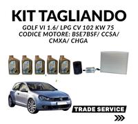 Kit Tagliando Golf VI 1.6/LPG CV 102 KW 75 CODICE MOTORE: BSE/BSF/CCSA/CMXA/CHGA